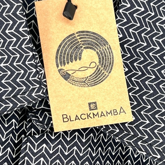 Black Mamba Men's Patterned Short Sleeve Button Down Shirt - Picture 6 of 6